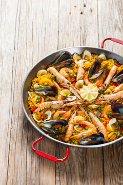 Paella with seafood