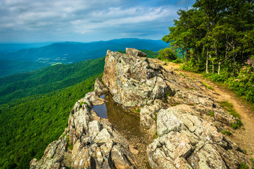 Fototapeta na wymiar View of the Blue Ridge Mountains from Little Stony Man Mountain,