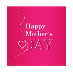 vector Happy Mother's Day text with pregnancy silhouette in purp