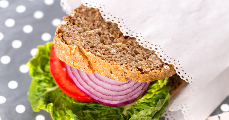 Healthy Sandwich in white  paper