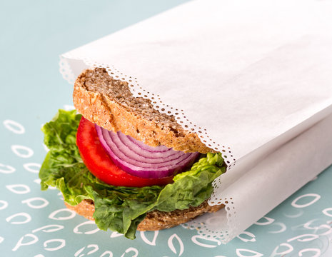 Healthy Sandwich In White  Paper