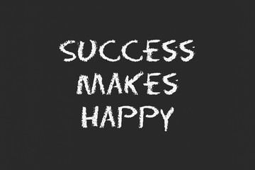 Obraz premium success to make happy with black blackboard