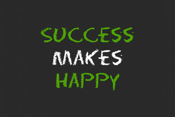 Obraz premium success to make happy with blackboard
