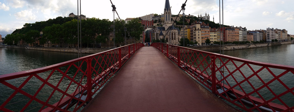 Lyon Fourviere. Panoramic view from the Bridge