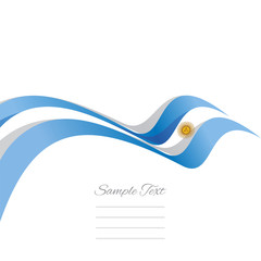 Abstract cover Argentinean ribbon white background vector