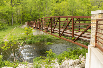Fototapeta premium Footbridge and River Scenic