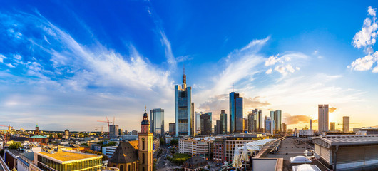 Aerial view of Frankfurt - obrazy, fototapety, plakaty