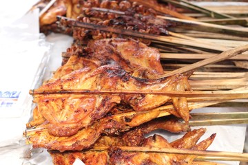 Grilled chicken in the market