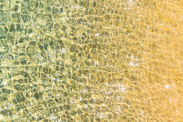 Rippling water in a pool. /Swimming pool water surface with sparkling light reflection.