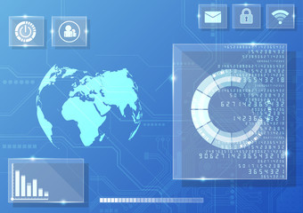 vector digital global technology interface, abstract background