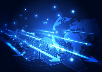 vector digital global communication technology, abstract background