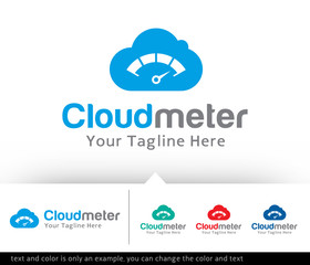 Cloud Meter Logo Design Template