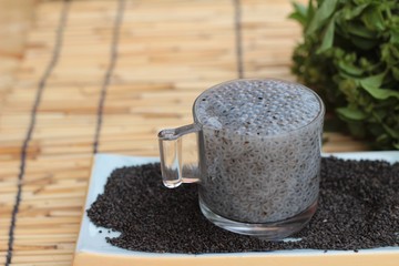 Basil seeds for fiber beverage and raw seed