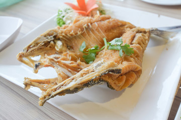 Deep Fried fish, Famouse Thai seafood menu
