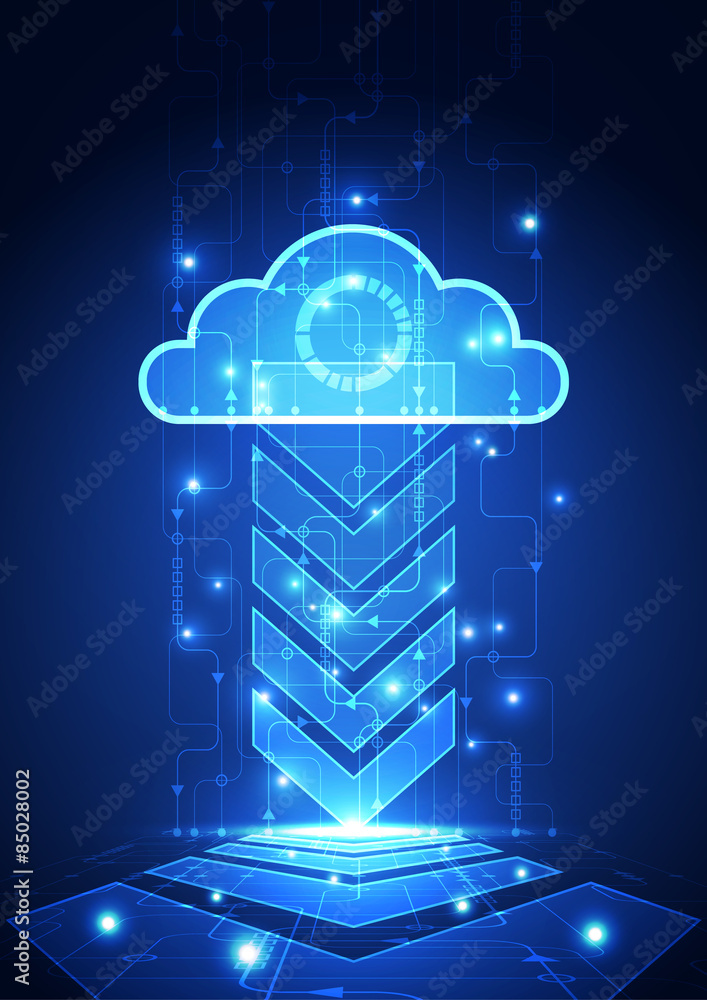 Poster vector digital technology internet, abstract background