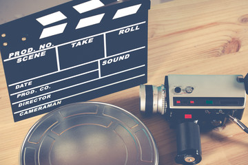 Clapperboard with your camera