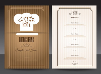 Restaurant  menu design.vector illustration