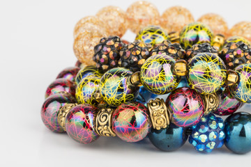  Homemade bead jewelry - Stock Image.