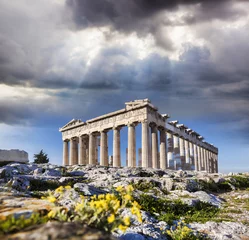 Fotobehang Parthenon-tempel op de Akropolis in Athene, Griekenland © Tomas Marek