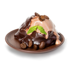 Scoop of chocolate ice cream