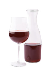 Wine glass and bottle composition isolated