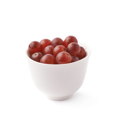 Bowl filled with the dark grapes