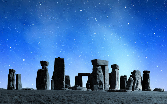 Historical monument Stonehenge in night,England, UK 