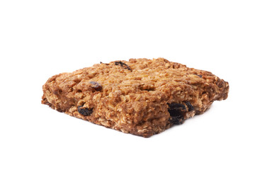 Oatmeal cookie with raisins isolated