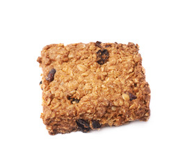 Oatmeal cookie with raisins isolated
