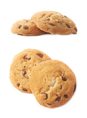 Round cookie with chocolate