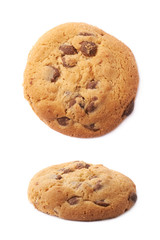 Round cookie with chocolate
