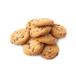 Pile of round cookies isolated