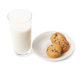 Cookies and glass of milk composition