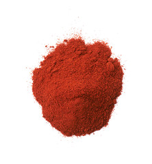 Pile of red paprika powder isolated