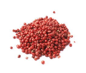 Pile of red pepper seeds isolated