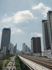 Fototapeta na wymiar Bangkok BTS sky train route