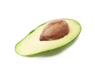Cut in half open avocado fruit
