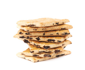 Twisted stack of cookies isolated