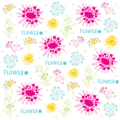 Flower Cute Cartoon Vintage Gift Wrapping Design Vector