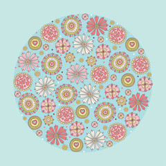 Vector flowers motif.