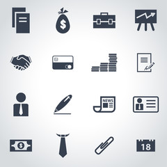 Vector black business icon set