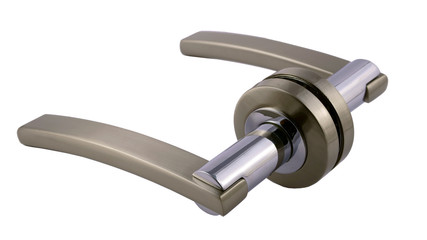 Door handle for silver on a white background 
