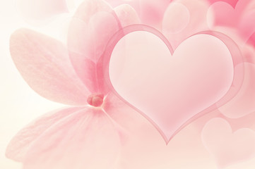 flowers and heart in soft color style for romantic background