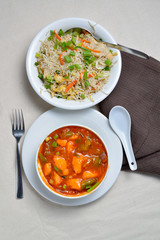 Fried rice with Chicken curry