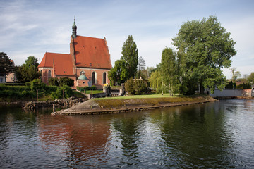 Bydgoszcz Cathedral and Brda River - obrazy, fototapety, plakaty