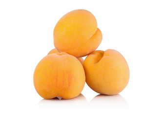 Ripe peach fruit isolated on white background