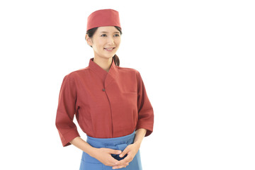 笑顔のウェイトレス