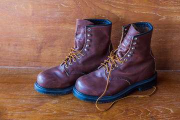 Pair of brown men's leather