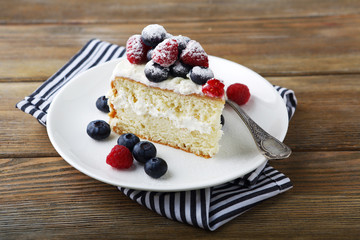 Sweet cake with berries