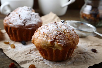 Muffins with raisins